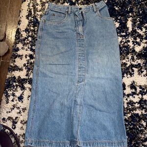 Eddie Bauer Sky Blue Denim Midi Skirt